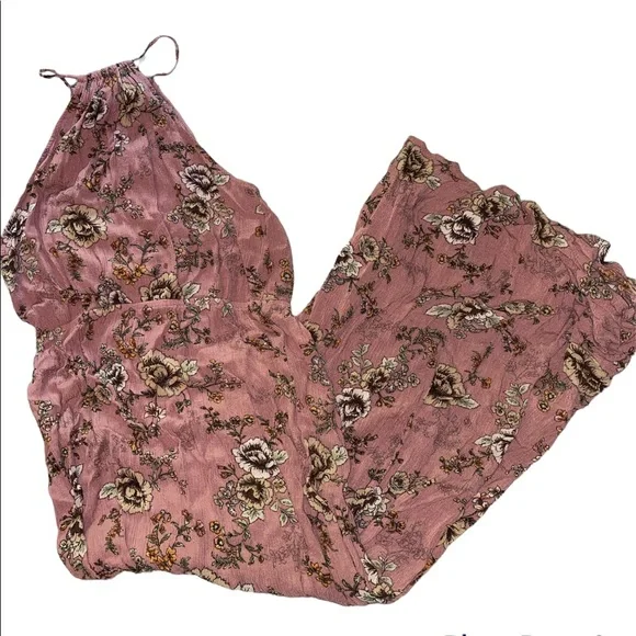 Pink floral halter forever 21 maxi dress
